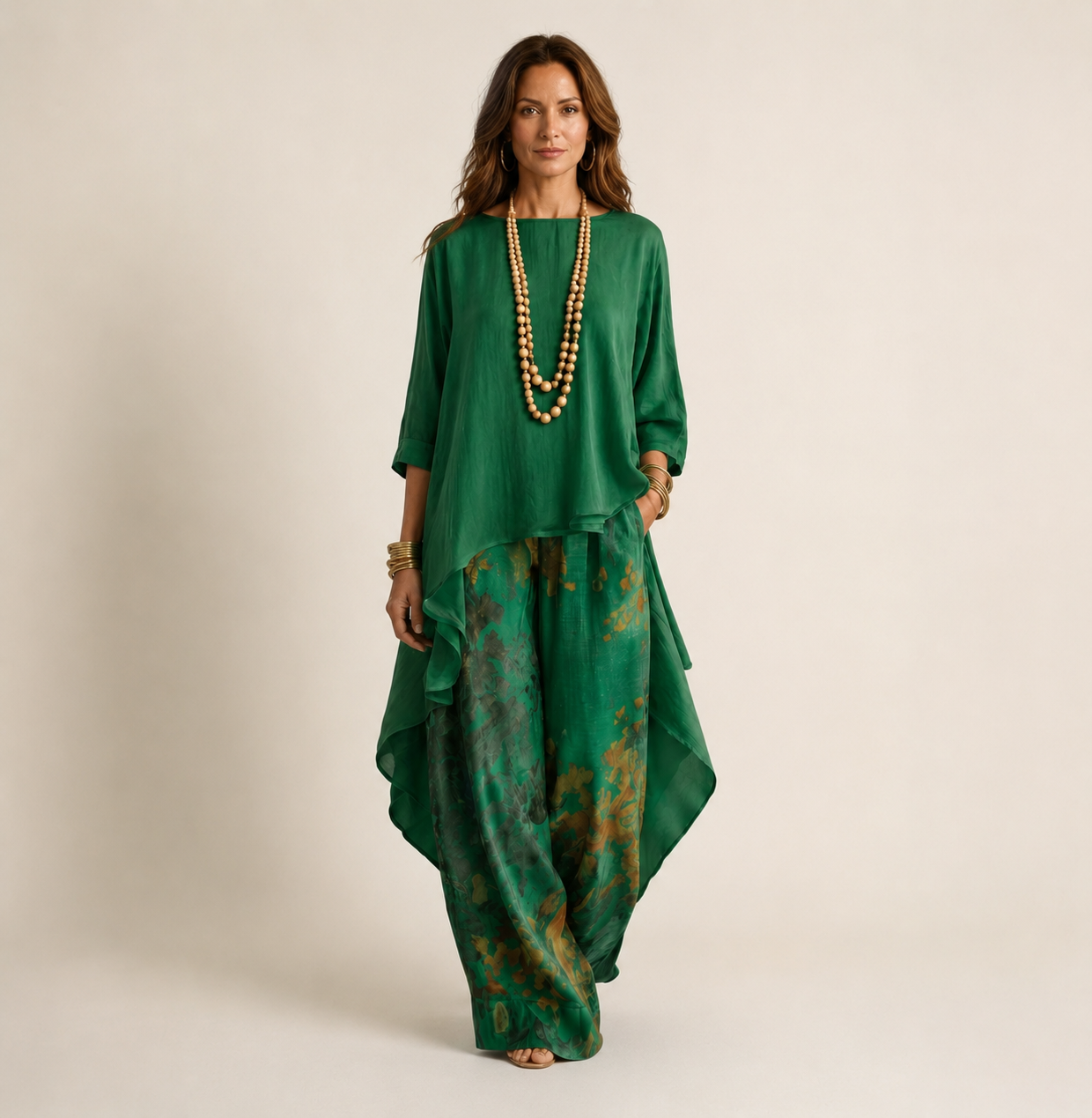 Gianna | Asymmetrical Tunic & Wide-Leg Pants Set