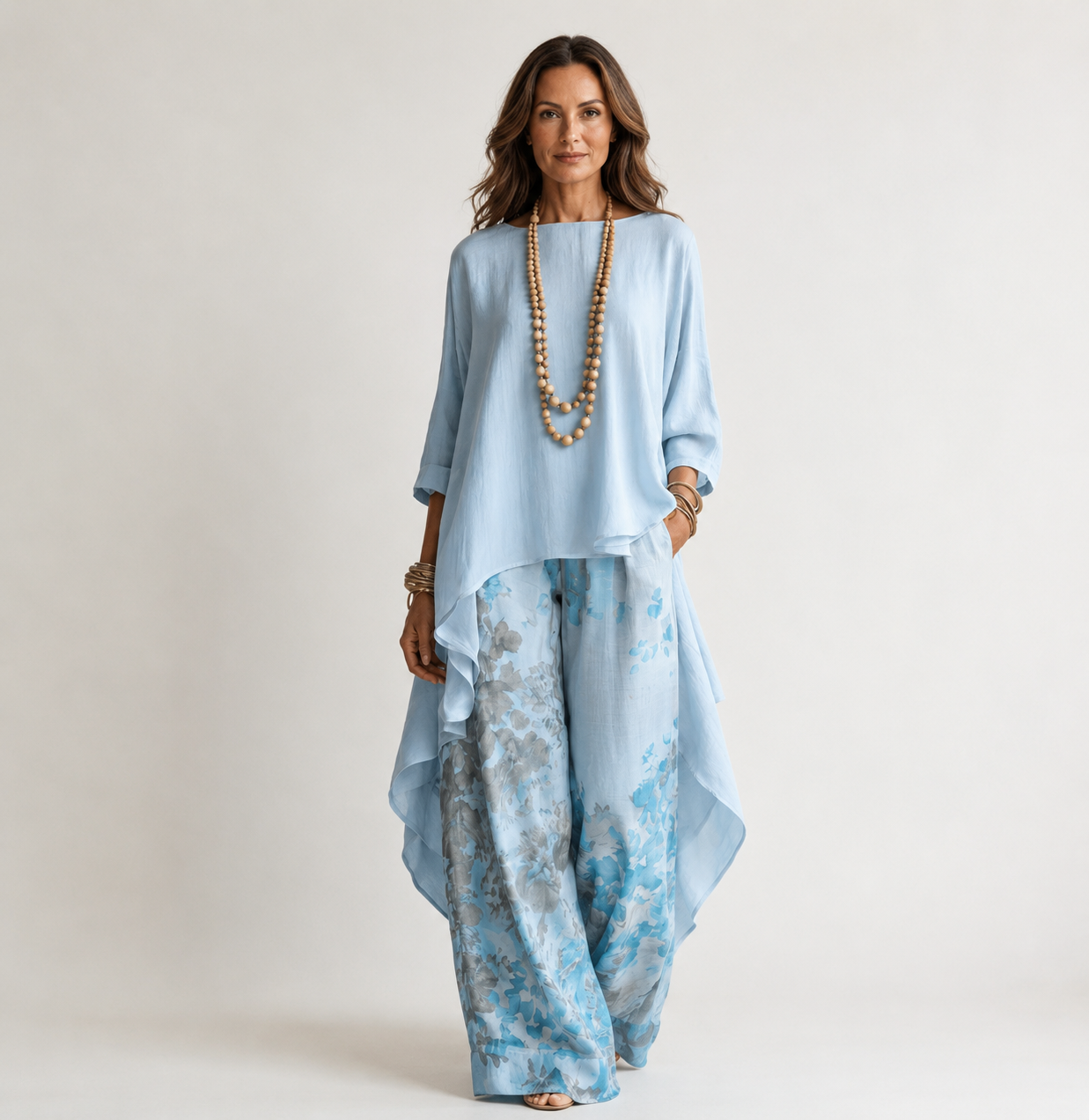 Gianna | Asymmetrical Tunic & Wide-Leg Pants Set