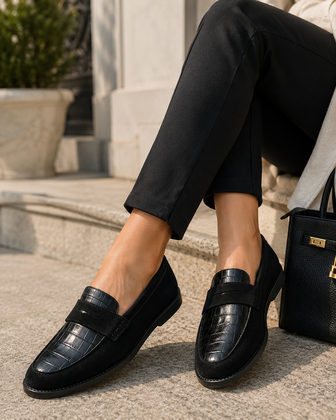 Gina | Croc Detail Comfort Loafers