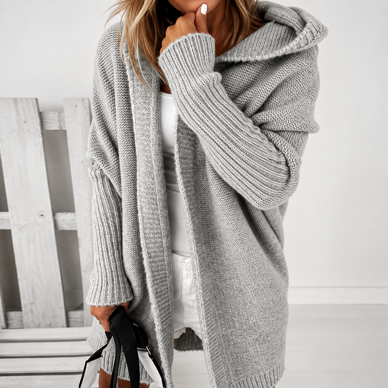 Jillian | Oversized Hooded Cardigan Coat