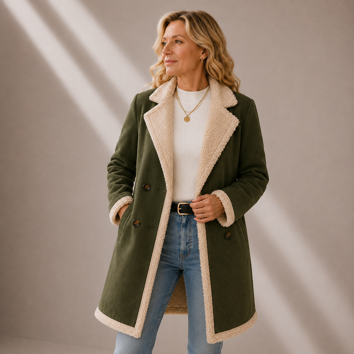 Joan | Faux Fur Lined Coat