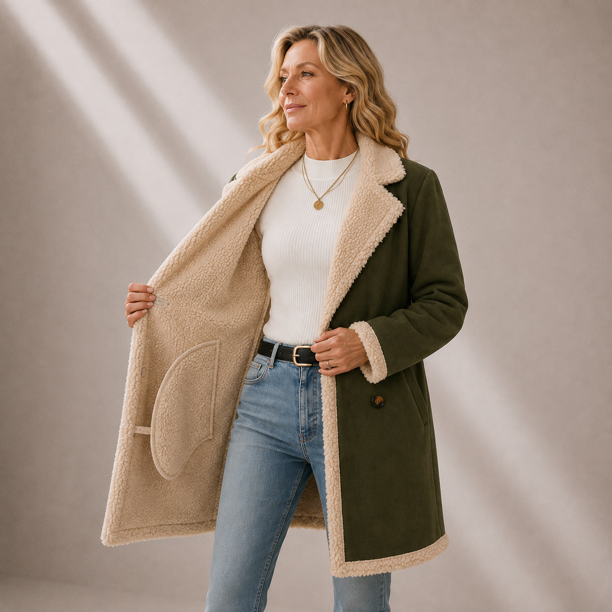 Joan | Faux Fur Lined Coat