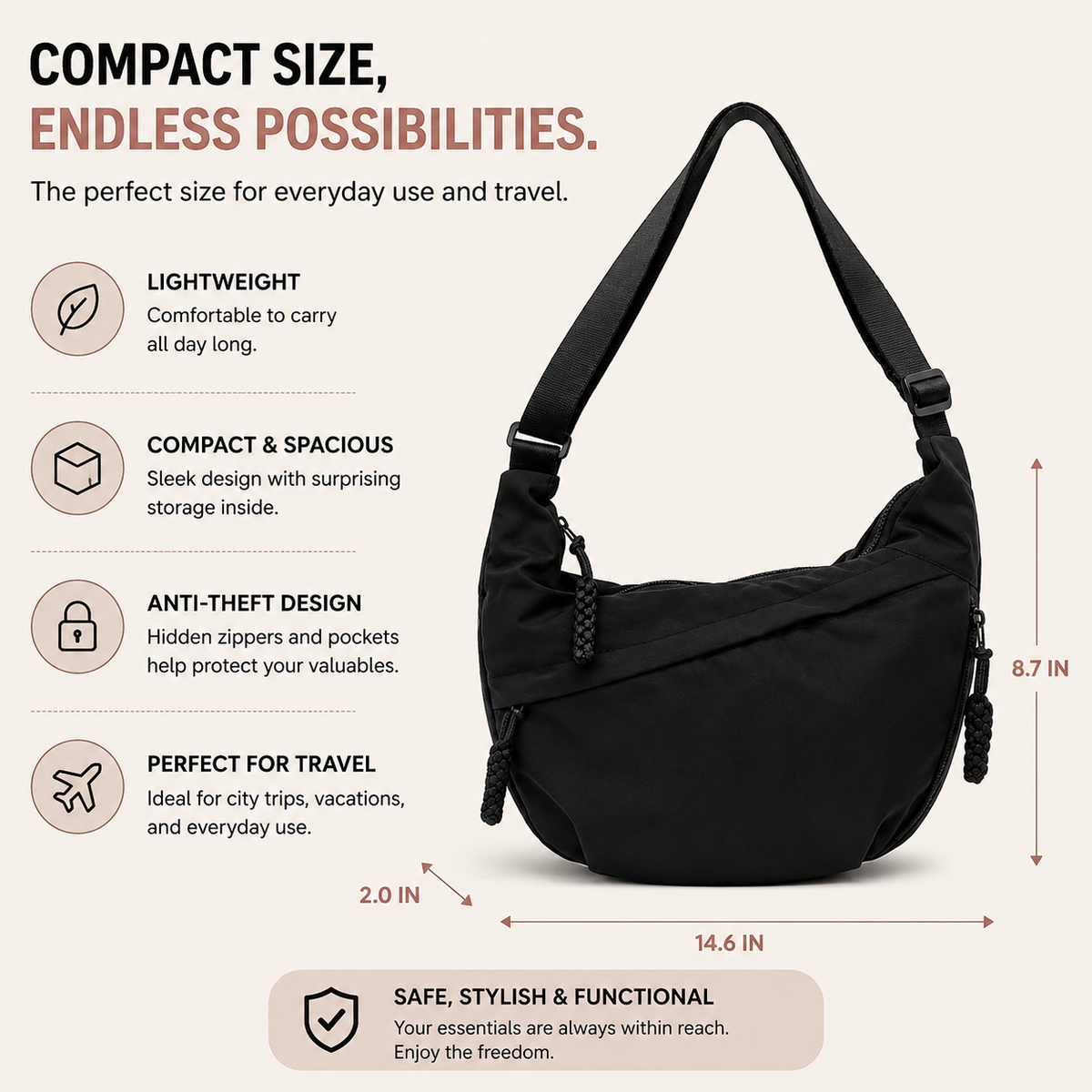 Jordan | Everyday Crescent Bag