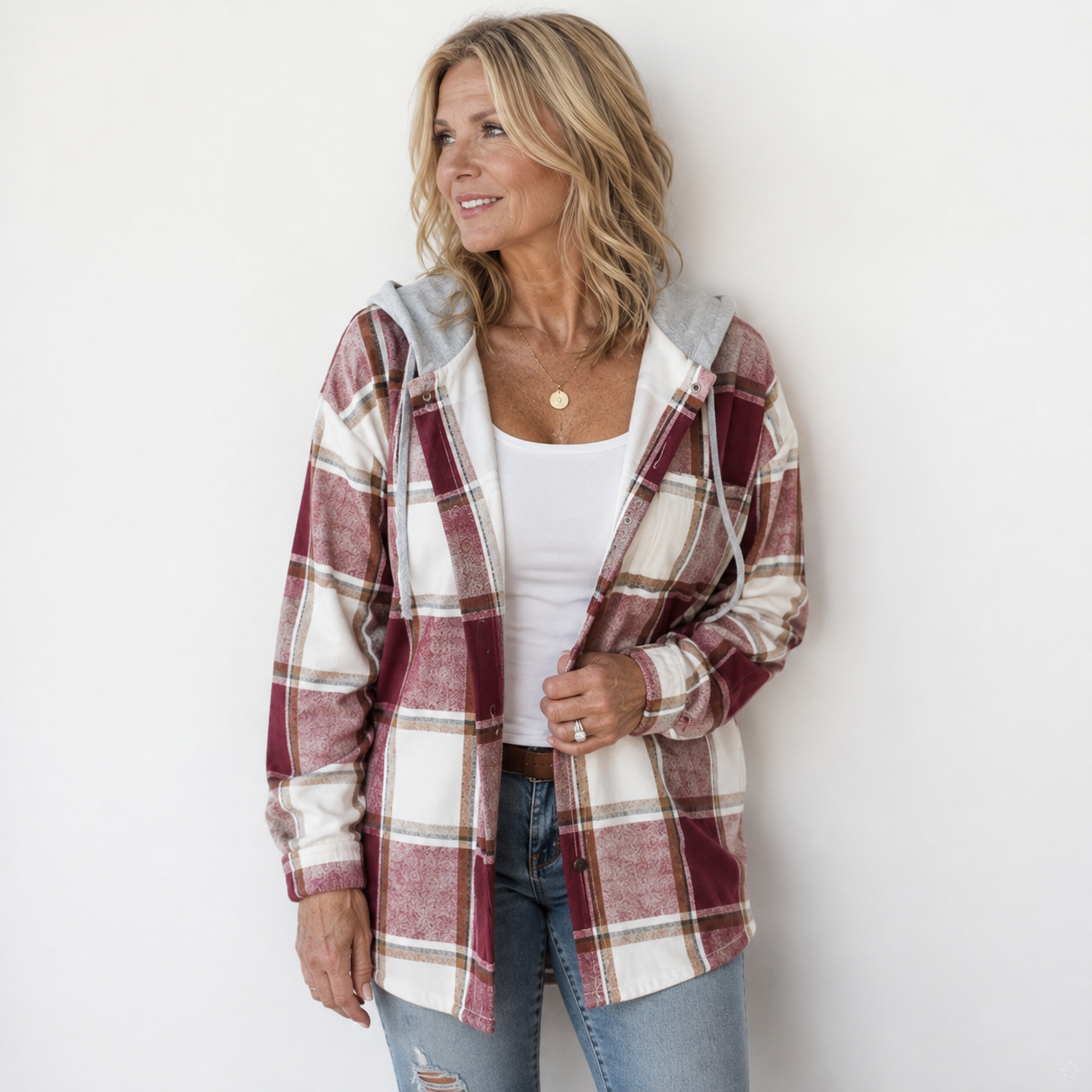 Kendra | Cozy Plaid Hooded Jacket