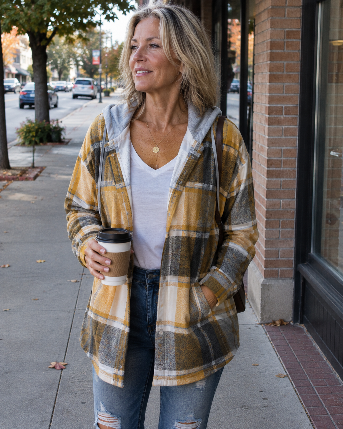 Kendra | Cozy Plaid Hooded Jacket