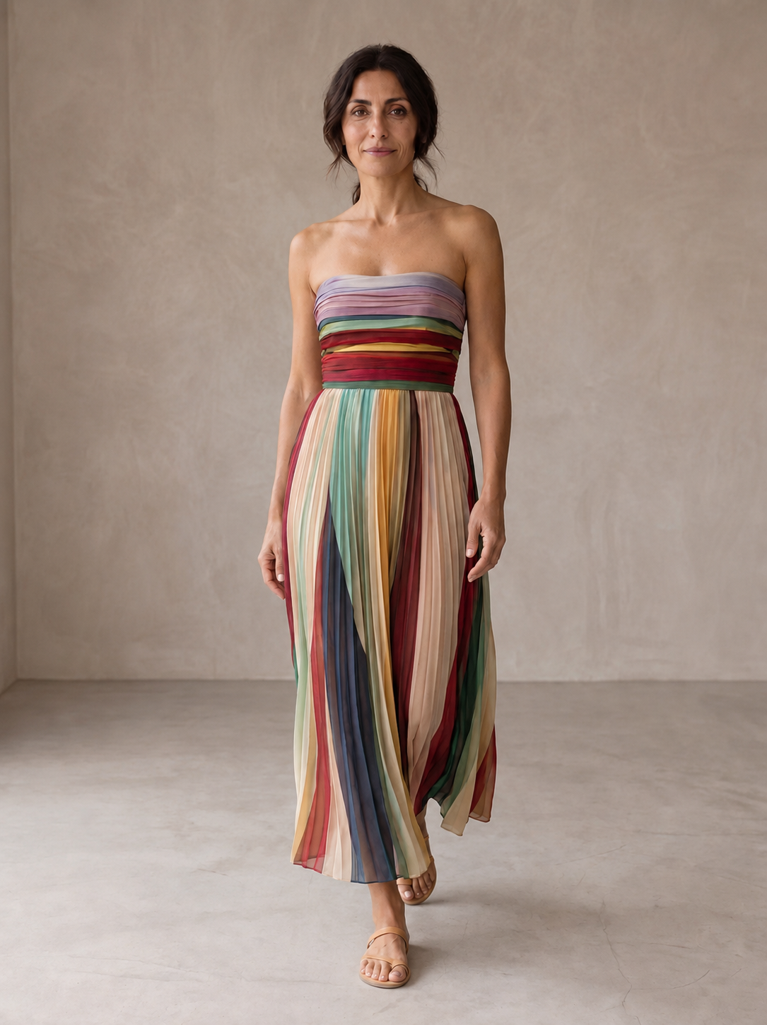 Lilliana | Rainbow Pleated Dress