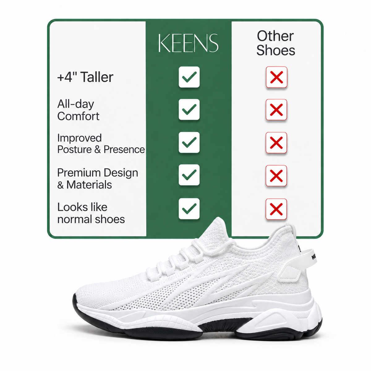 Marcus | Covert Height-Boosting Sneakers