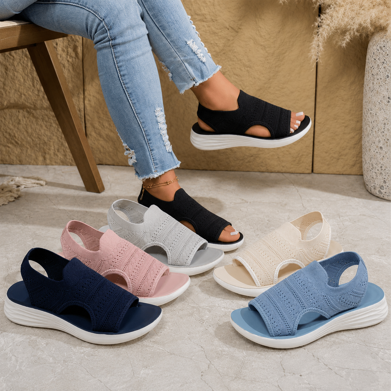 Maya | Breathable Comfort Platform Sandals