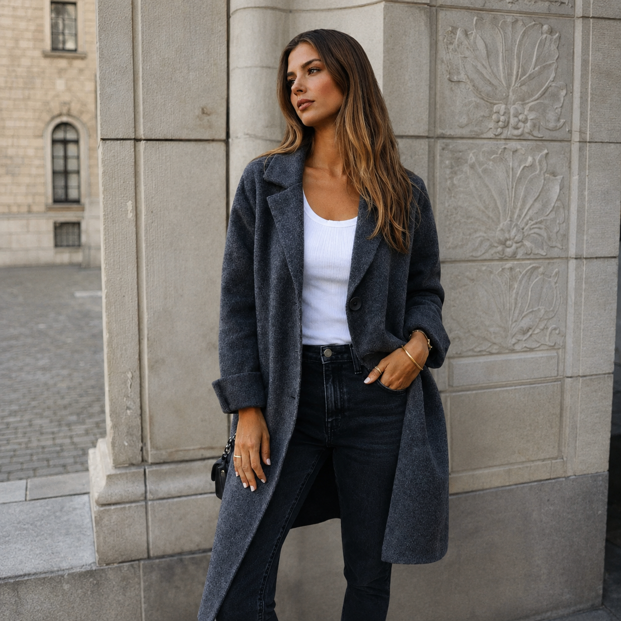 Melanie | Classic Button Coat