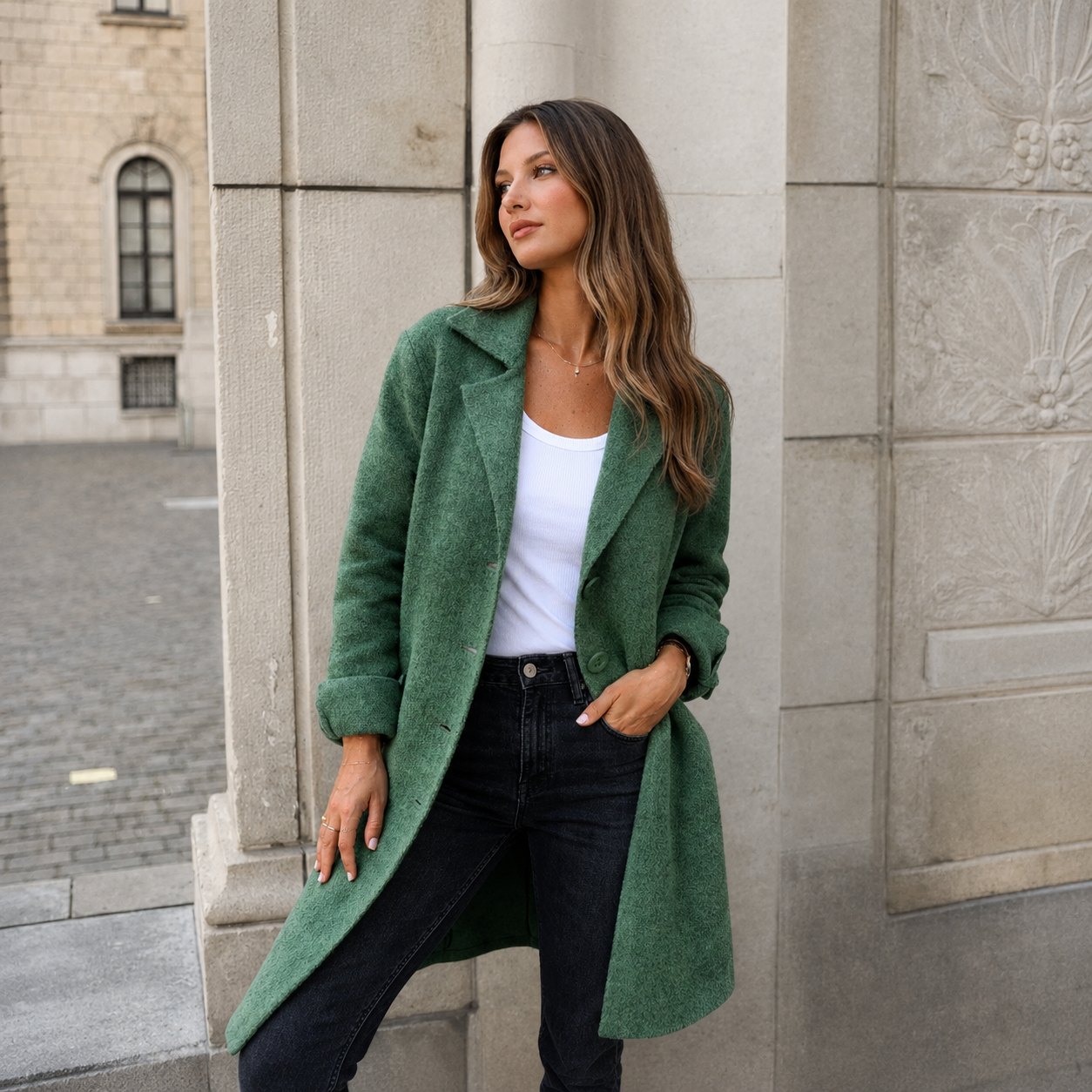 Melanie | Classic Button Coat