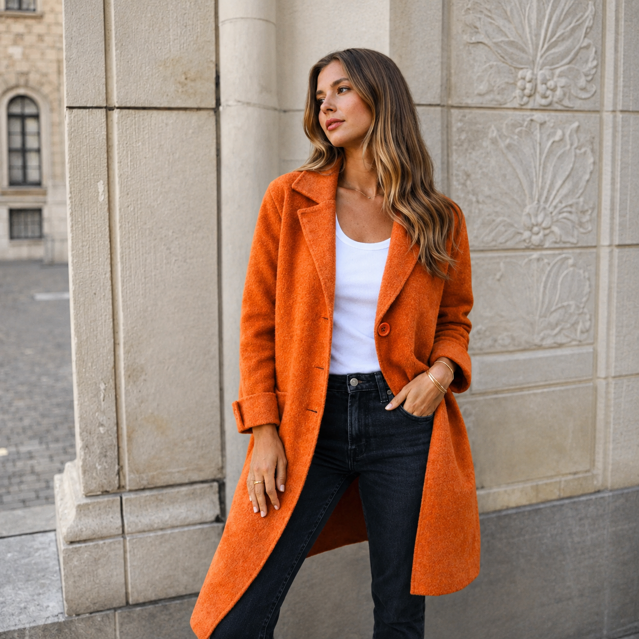 Melanie | Classic Button Coat