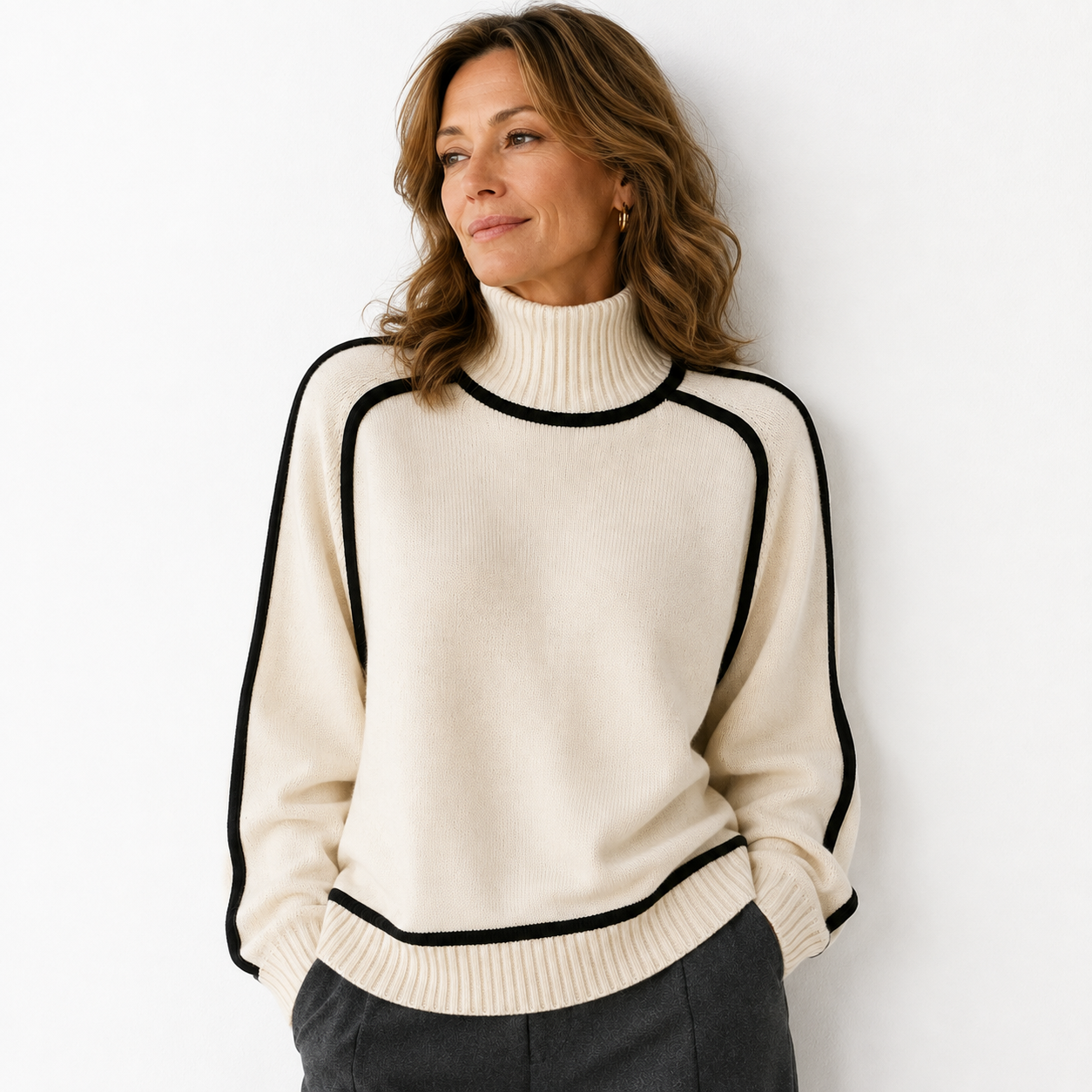 Monica™ | Contrast Turtleneck Sweater
