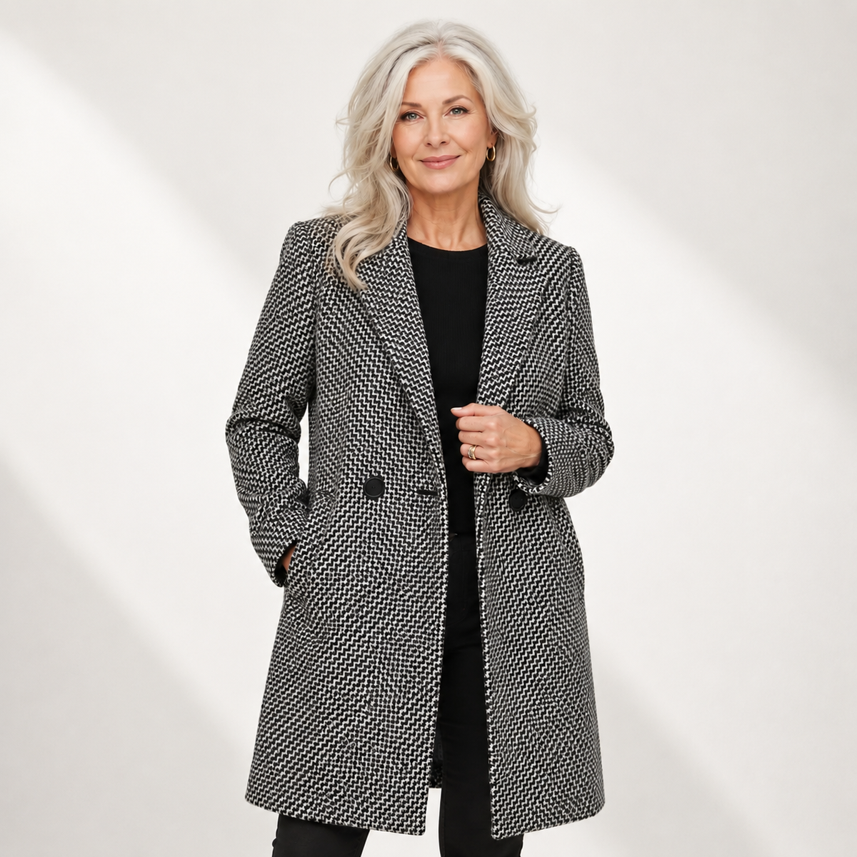 Ruth | Checkered Longline Coat
