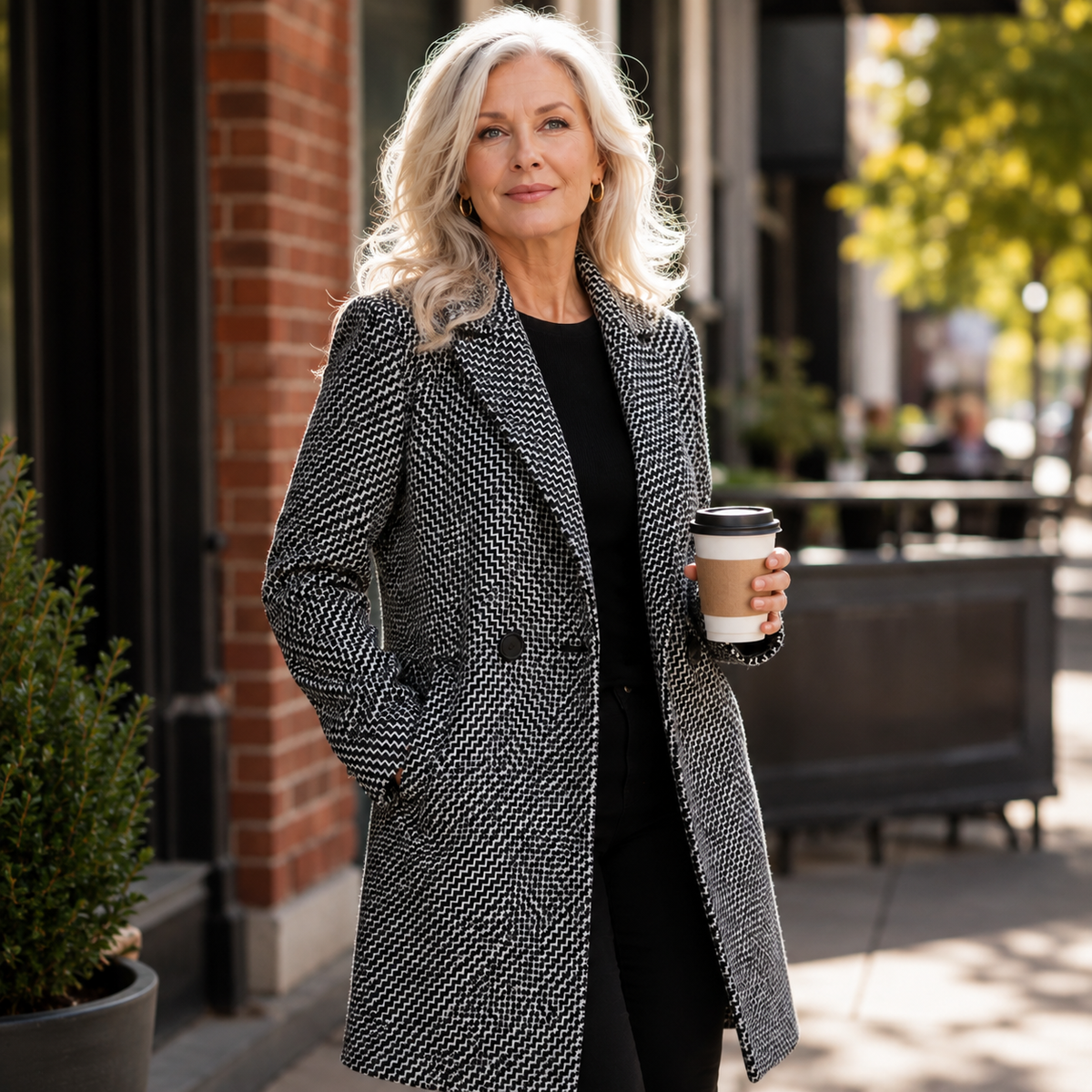 Ruth | Checkered Longline Coat