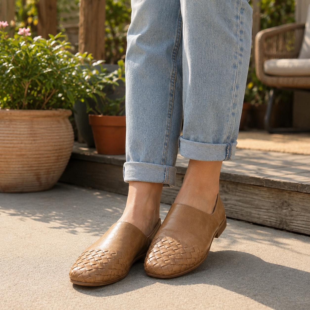 Sally | Woven Slip-On Mules