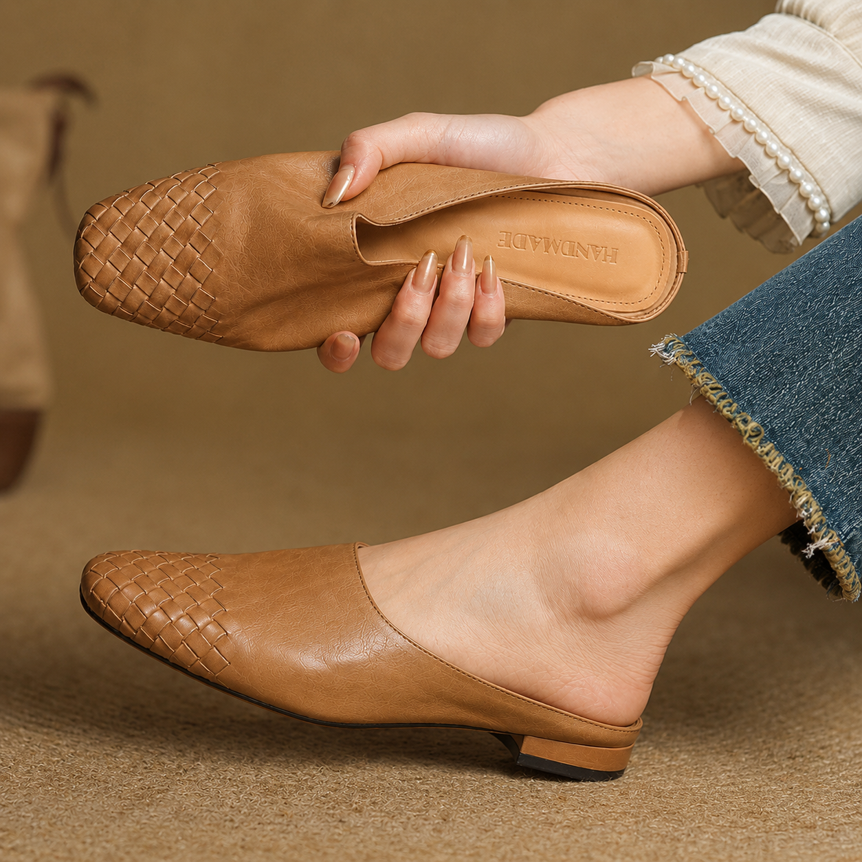 Sally | Woven Slip-On Mules