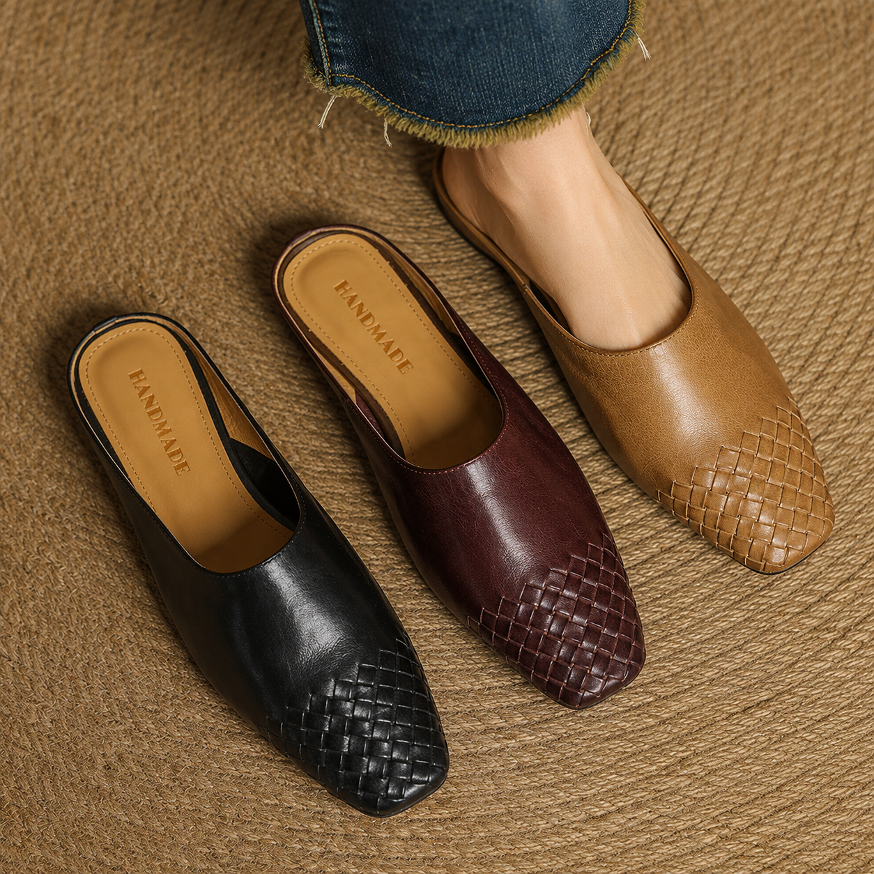 Sally | Woven Slip-On Mules