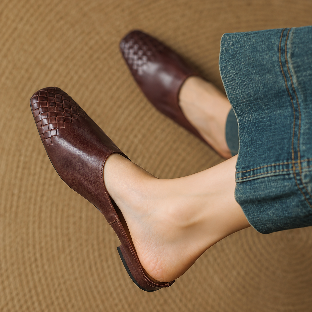 Sally | Woven Slip-On Mules