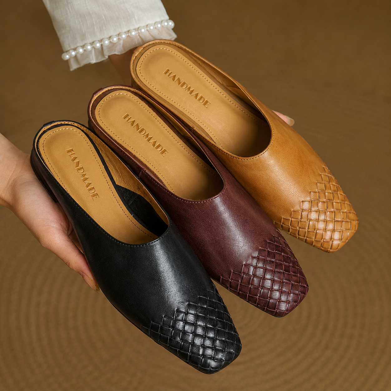 Sally | Woven Slip-On Mules