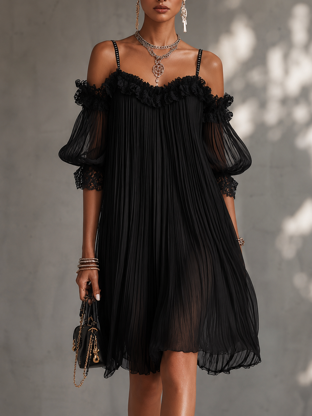 Scarlett | Off-Shoulder Chiffon Mini Dress