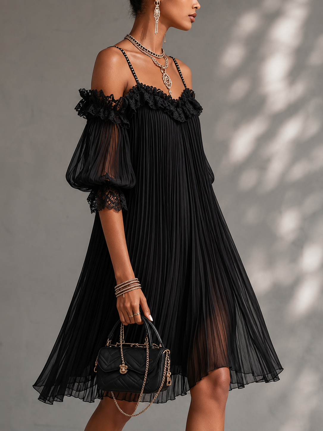 Scarlett | Off-Shoulder Chiffon Mini Dress
