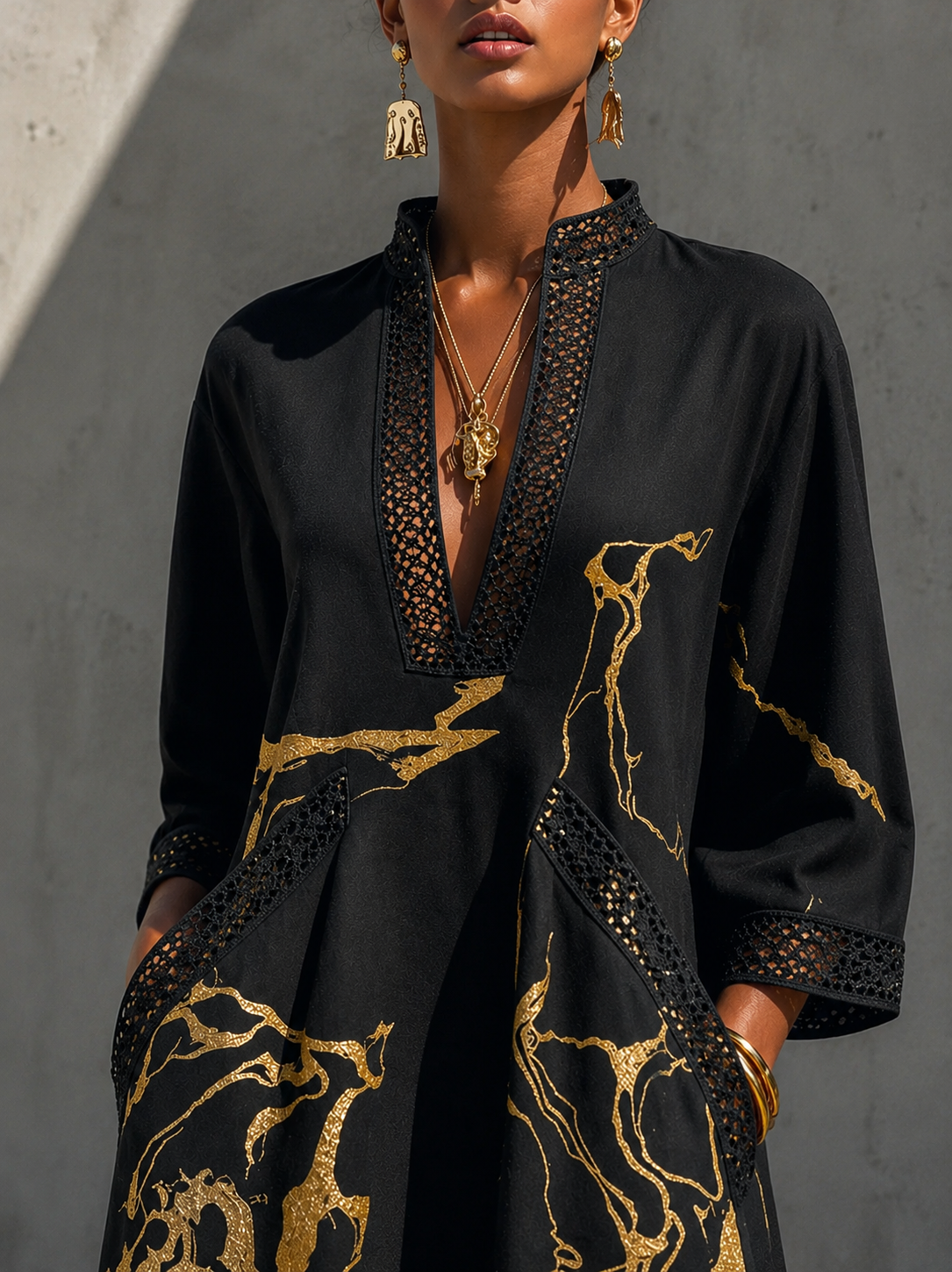 Vivian | Luxe Marble Print Mini Dress